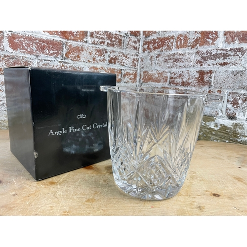 232 - Argyle Fine Cut Crystal Ice Bucket Boxed Like New