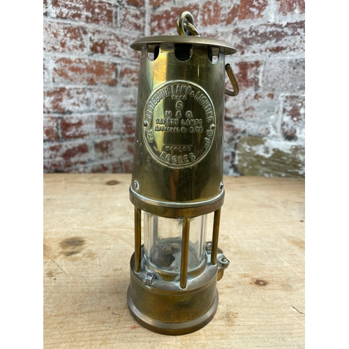 27 - Vintage Type 6 M&O Safety Brass Minors Lamp Made In Eccles