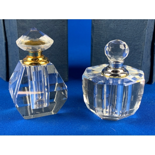 226 - Two Boxed Crystal Scent Bottles and Swarovski Crystal Candle Stick a/f