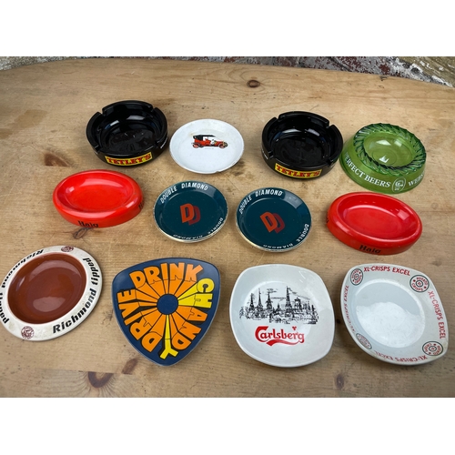 79 - Group Of Vintage & Rare Advertising Ashtrays Breweriana Interest