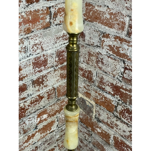 394 - Onyx & Brass Standard Lamp