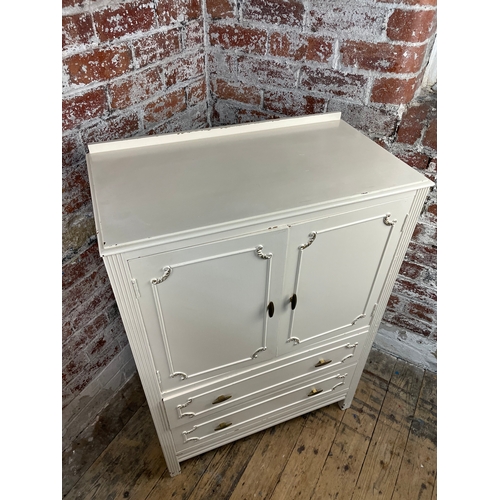 395 - Vintage Bath Cabinet Makers, Shabby Chic Cupboard Over Drawers