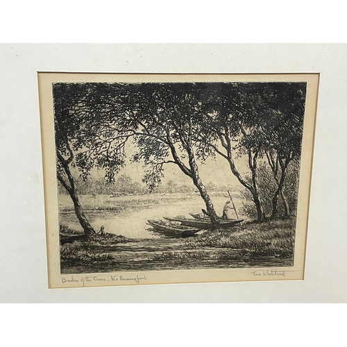 369 - Tom Whitehead Signed Etching Banks Of The Ouse, Nr Hemingford