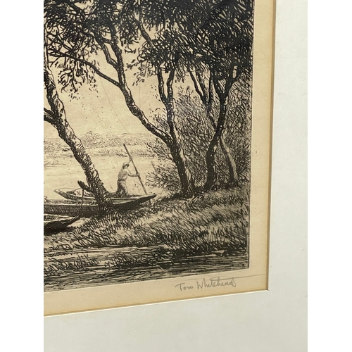 369 - Tom Whitehead Signed Etching Banks Of The Ouse, Nr Hemingford