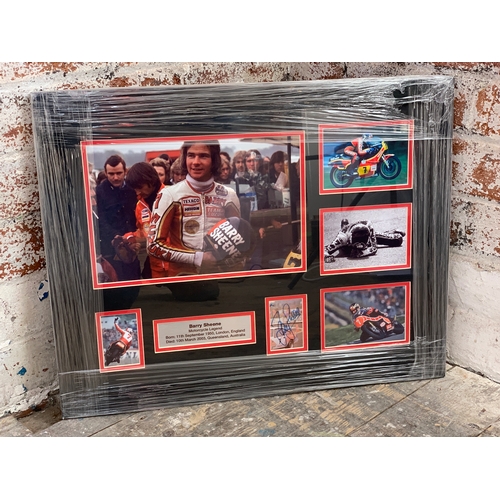 33B - Barry Sheene - Hand Signed Autograph Very Well Framed in Fantastic Photo Montage with COA