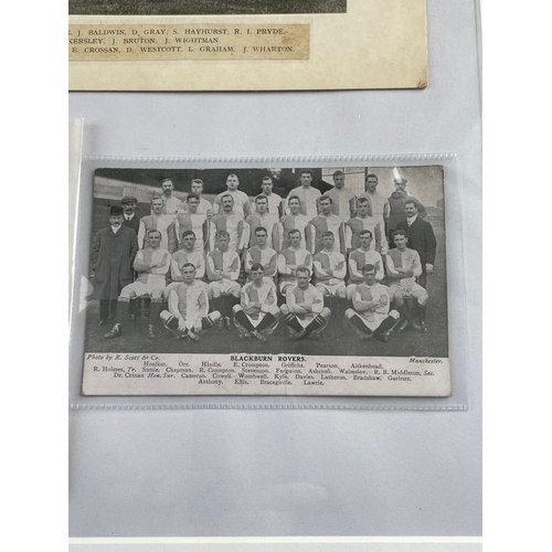 315 - Blackburn Rovers 1948 Team Photograph, 1910 Postcard & Bullion Badge From Blazer.