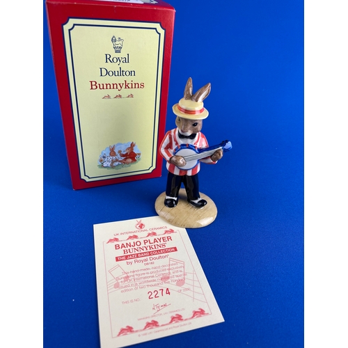 256 - Limited Edition Royal Doulton Bunnykins Banjo Player With Box & COA