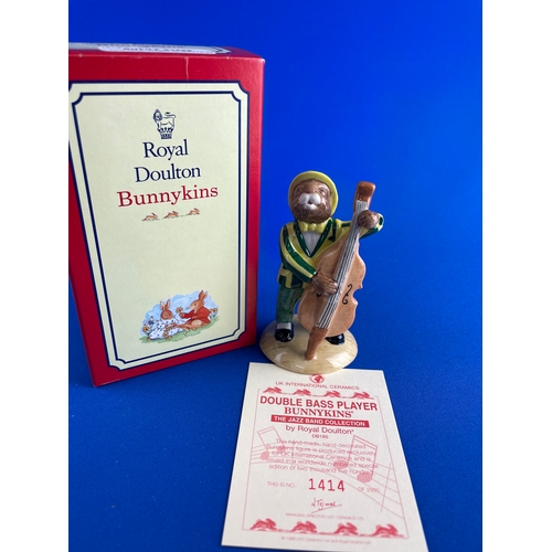 260 - Limited Edition Royal Doulton Bunnykins Double Bass Player With Box & COA