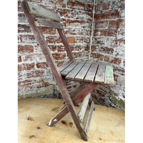 488 - Pre War Folding Wooden Garden Chair By J.R.C&S