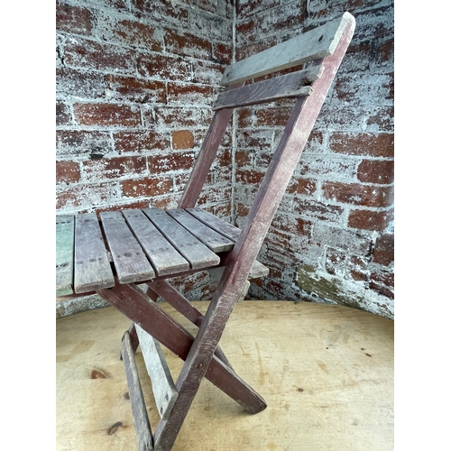 488 - Pre War Folding Wooden Garden Chair By J.R.C&S