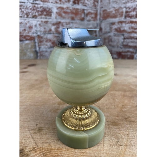 348 - Vintage Onyx Table Lighter By Ronson