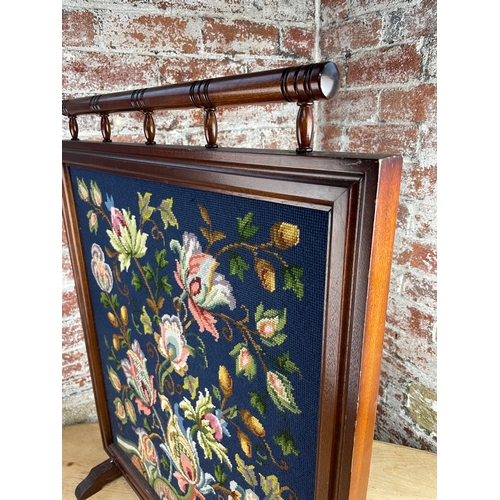 489 - Good Quality Large Wool Work Fire Screen