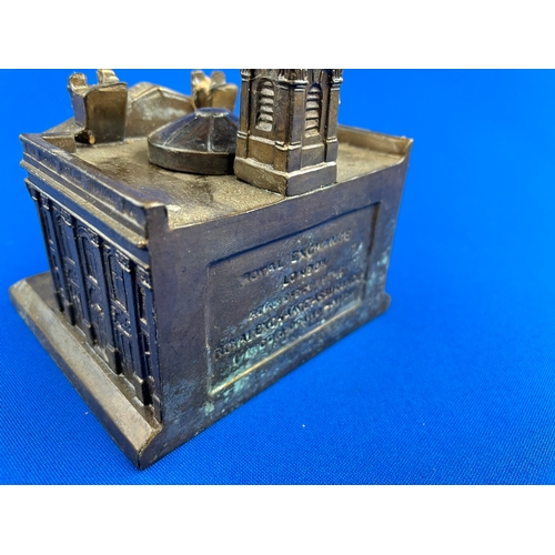 350 - Vintage Royal Exchange Assurance Inkwell Desk Stand. Letter Spike & Pen Holder