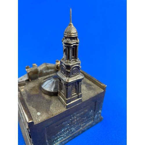 350 - Vintage Royal Exchange Assurance Inkwell Desk Stand. Letter Spike & Pen Holder