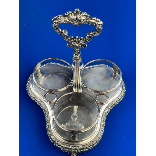 353 - Quality Silver On Copper Decanter / Bottle Holder. Very Ornate