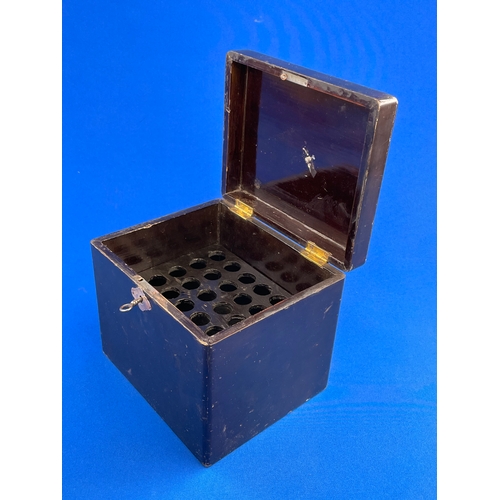 355 - Vintage Lacquered Cheroot Box With Key