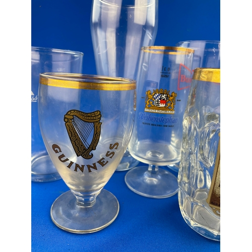 360 - Vintage & Collectable Branded Beer Glasses Inc. Bass, Guinness, Carlsberg Etc