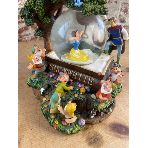 78 - Large Vintage Wind Up & Light Up Disney Snow White Snow Globe