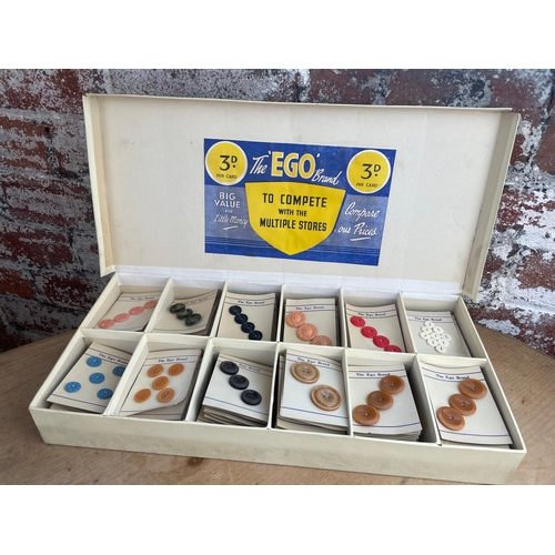 365 - Shop Display Of Ego Brand Vintage Buttons 3d Per Card