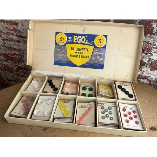 366 - Shop Display Of Ego Brand Vintage Buttons 3d Per Card