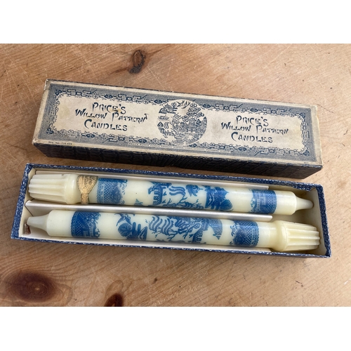 367 - Vintage Prices Candles Willow Pattern In Original Packaging