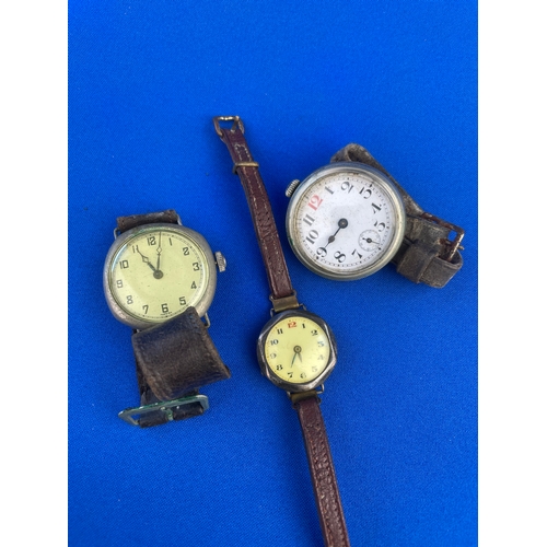 23 - Three Vintage Watches. One With 925 Silver Case