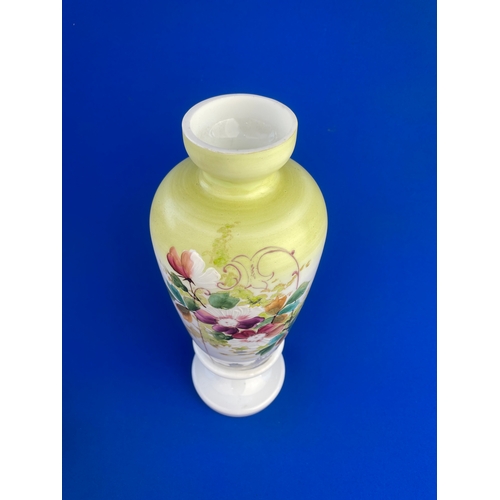 172 - Large Hand Painted Opaline Glass Vase