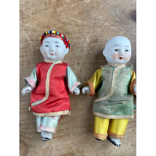 403 - Vintage Miniature Oriental Articulated Bisque Dolls