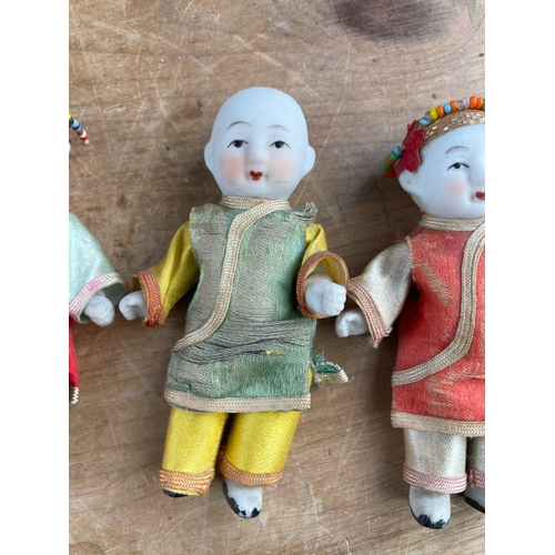 403 - Vintage Miniature Oriental Articulated Bisque Dolls