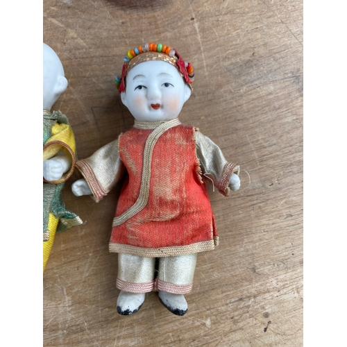 403 - Vintage Miniature Oriental Articulated Bisque Dolls