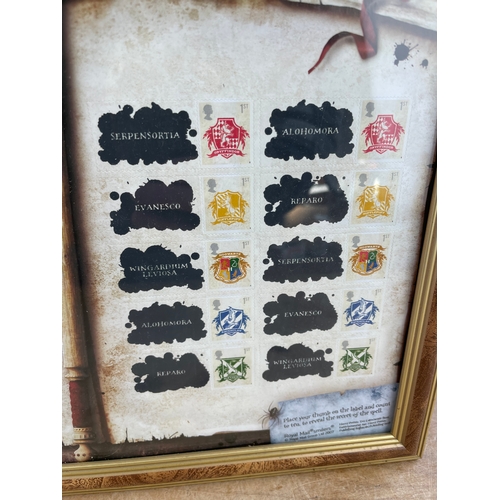 377 - Framed Harry Potter Stamps. 2007 Royal Mail Smilers.