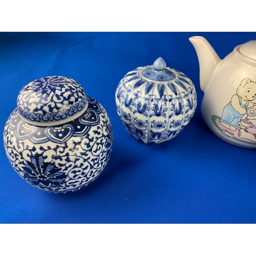 213 - Collection of Ginger Jars, Oriental, Inarco etc. and Tea Pot