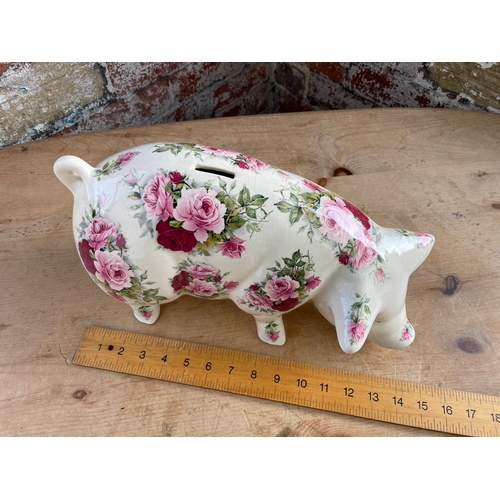 212 - Large 14 Inch Porcelain Piggy Bank