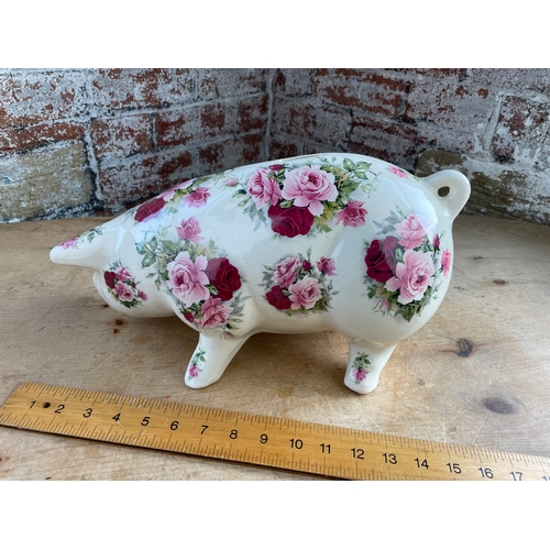 212 - Large 14 Inch Porcelain Piggy Bank