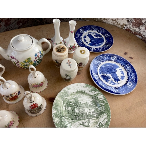 214 - Pottery Items Inc. Sadler Teapots & Bells.