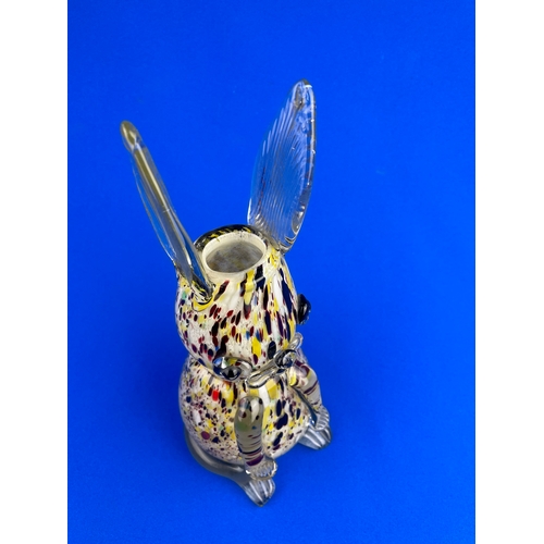 146 - Art Glass End Of Day Rabbit Vase