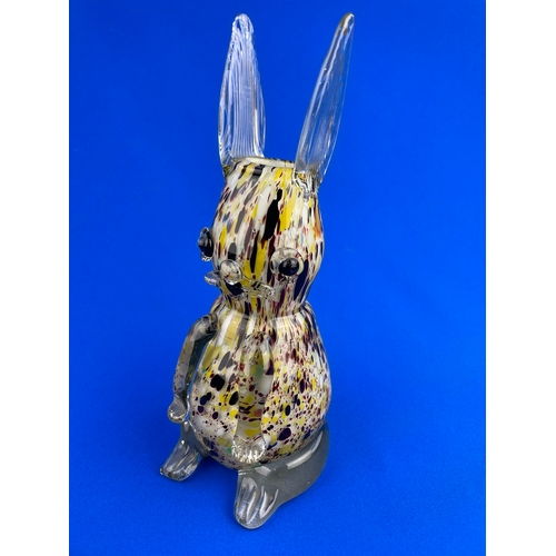 146 - Art Glass End Of Day Rabbit Vase