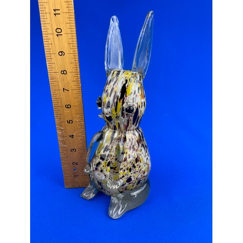 146 - Art Glass End Of Day Rabbit Vase