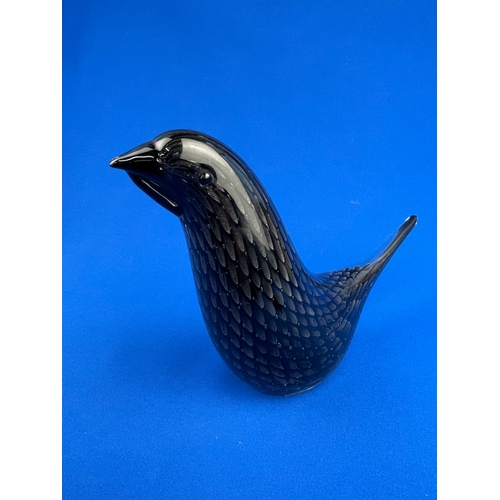 151 - Large Glass Crow / Raven Possibly Alfredo Barbini Sfumato Glass