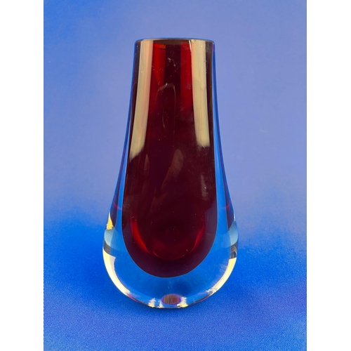 152 - Whitefriars Ruby Red Teardrop Vase