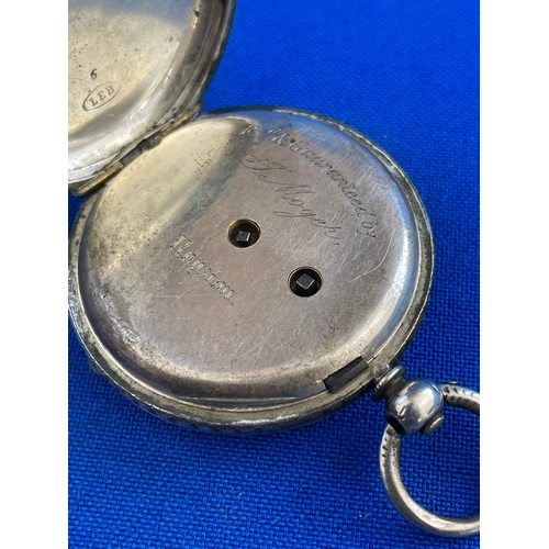 28 - Vintage Sterling Silver Cased Pocket Watch Unteseted