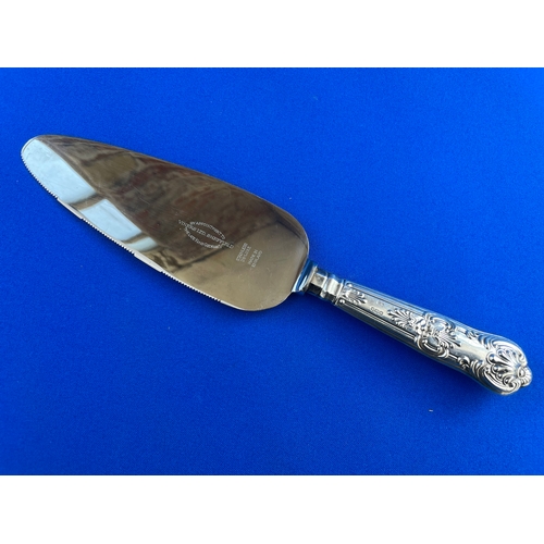 2 - Hallmarked Silver Handled Cake Slice By Viners Ltd. Sheffield