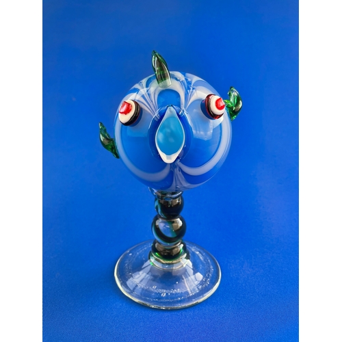 127 - Blown Art Glass Fish On Pedestal