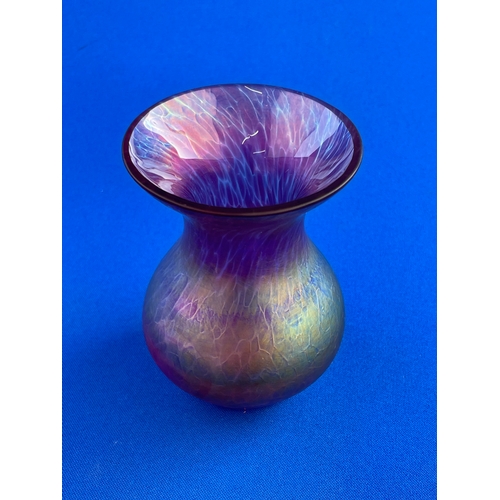 129 - Small Iridescent Heron Glass Vase