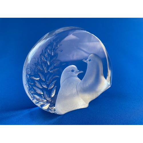 130 - Swedish Etched Crystal Paperweight