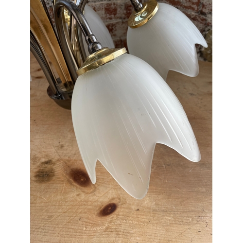 456 - Modern Glass & Brass Light Fitting