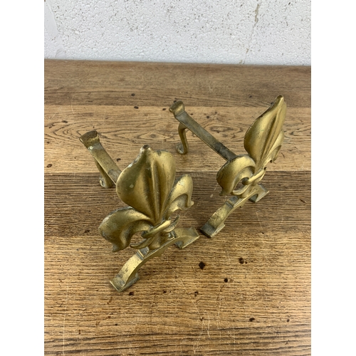 287 - Pair of Vintage Brass Fire dogs