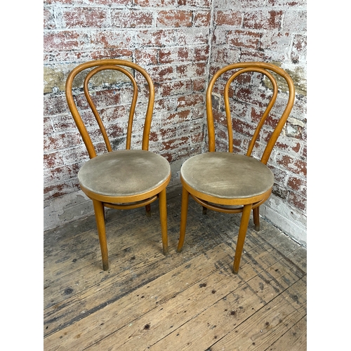 485 - Pair Of Vintage Bent Wood Bistro Chairs