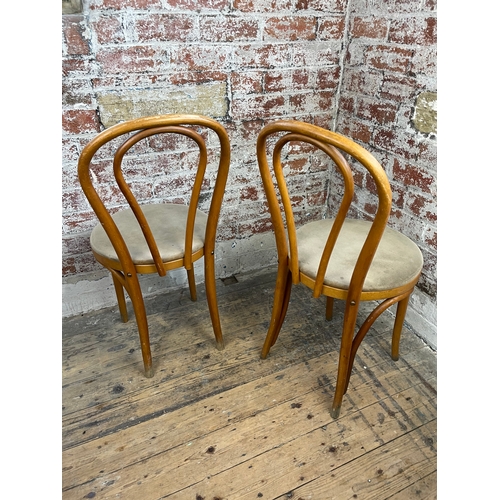 485 - Pair Of Vintage Bent Wood Bistro Chairs