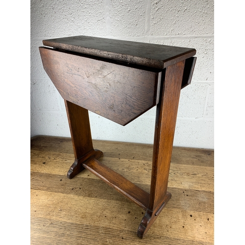 476 - Vintage Drop Leaf Swivel Top Occasional Table